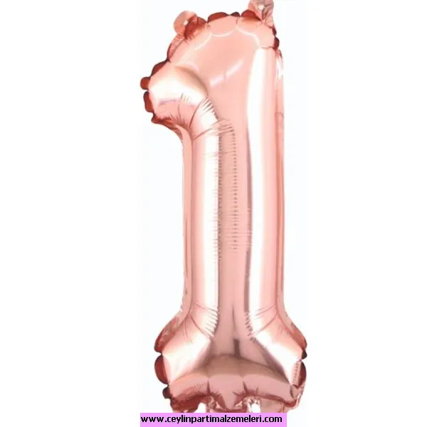 1 Rakam Rose Folyo Balon